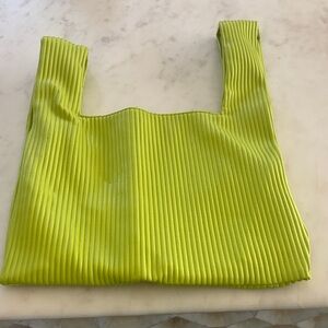 Lime Green Pleated Women's Bag